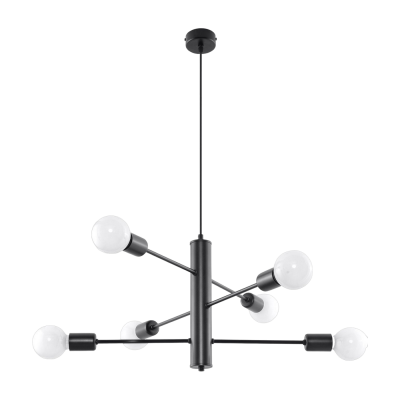 PLANETE DISCOUNT Plafonnier DUOMO acier noir 6 ampoules