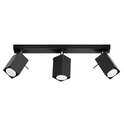 SOLLUX LIGHTING Plafonnier en acier noir Merida 3 - Sollux