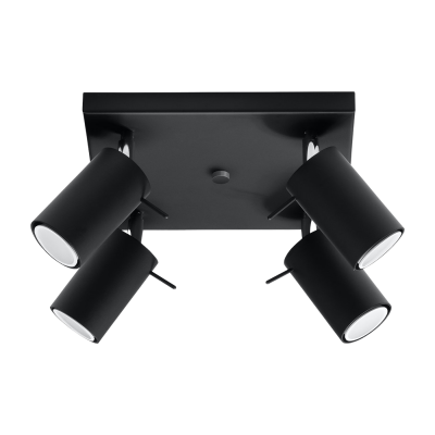 SOLLUX LIGHTING Plafonnier en acier noir Ring 4 - Sollux