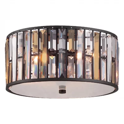 ELSTEAD LIGHTING Plafonnier Gemma, bronze et cristal, 31 cm