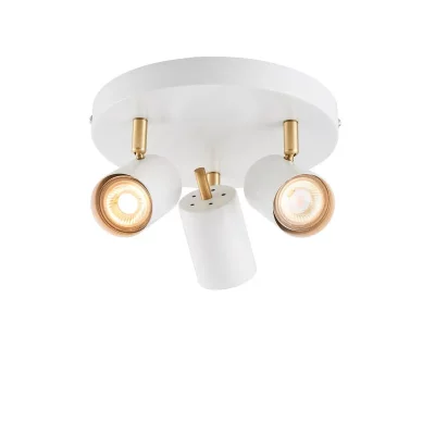 ENDON Plafonnier Gull, blanc et or, 3 ampoules - Blanc