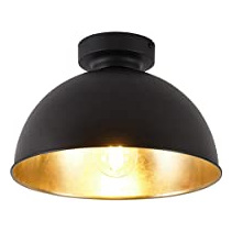 QAZQA Plafonnier intelligent noir avec or 28 cm avec Wifi A60 - Magnax