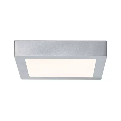  Plafonnier lunar led - chrome mat - 15,5w - 3000k - carr&eacute; - ip20 - avec ampoule