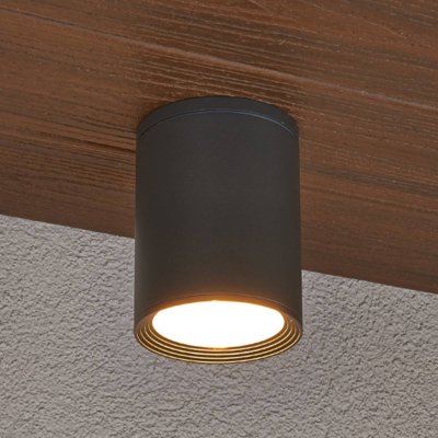 LUCANDE Plafonnier 'Minna' en aluminium - gris graphite, transparent