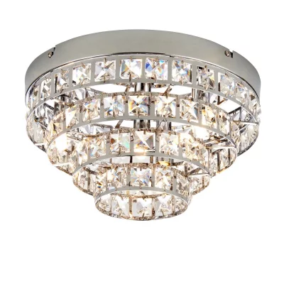 ENDON Plafonnier Motown, chrome et cristal 