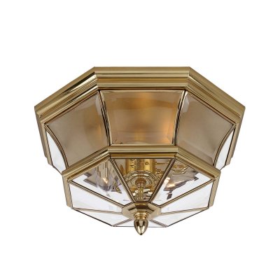 QUOIZEL Plafonnier Newbury, laiton poli et verre