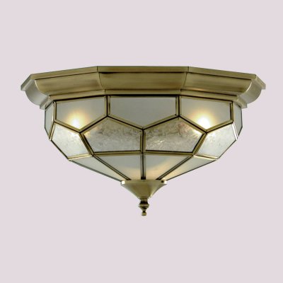 SEARCHLIGHT Plafonnier octogonal 29 cm, en laiton antique et verre