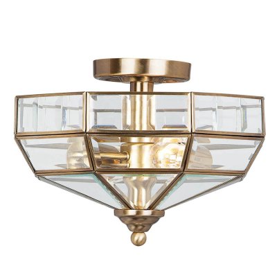ELSTEAD Plafonnier old park 2x60w laiton dor&eacute;