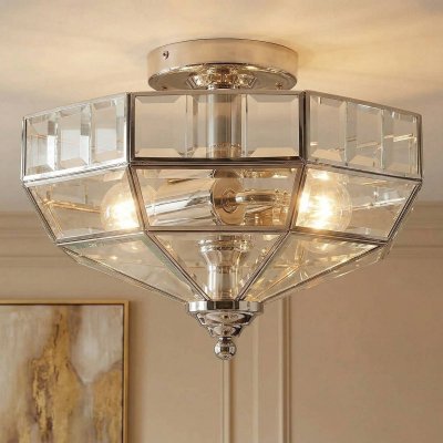 ELSTEAD Plafonnier old park 2x60w nickel poli