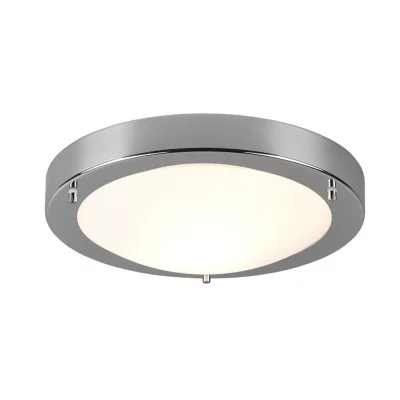 TRIO Plafonnier Rond Salle de Bain Condus Chrome et Verre Opale IP44  Lighting
