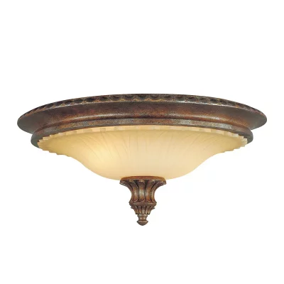 ELSTEAD LIGHTING Plafonnier Stirling Castle, bronze et verre, 2 ampoules