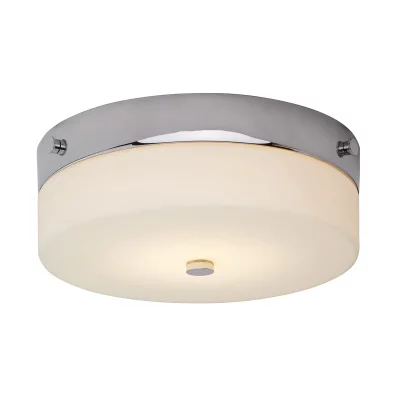 ELSTEAD LIGHTING Plafonnier Tamar, 23.5 cm, chrome poli, verre opale, LED, IP44