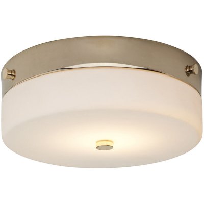 ELSTEAD Plafonnier Tamar, 23.5 cm, or poli, verre opale, LED, IP44