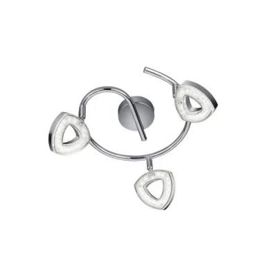 RL Plafonnier tours chrom&eacute; 3x4w smd led