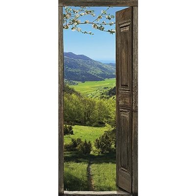 PLAGE  141028 Sticker Trompe l'&oelig;il Porte - Alpages, 204 x 83 cm