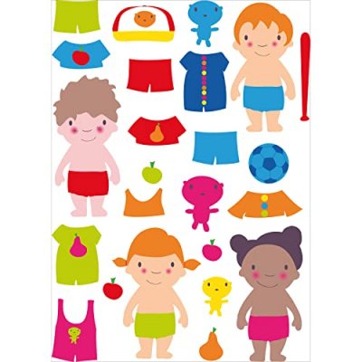 PLAGE  152760 Sticker Mural - Dress me up, 1 Planche, 48 x 68 cm