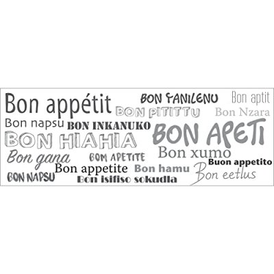 PLAGE  sticker d&eacute;co - bon app&eacute;tit1 planche 24x68cm