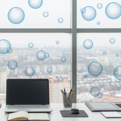 PLAGE  Sticker ELECTROSTATIQUE - Bulles