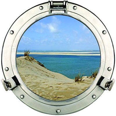PLAGE   Sticker Fen&ecirc;tre trompe l'oeil adh&eacute;sive  - Dune du Pilat60x75 cm