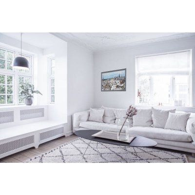 PLAGE   Sticker Fen&ecirc;tre trompe l'oeil adh&eacute;sive  - Toits de Paris60x75cm