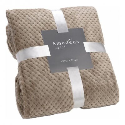 AMADEUS Plaid damier 130x170 taupe -  - Marron - Polyester