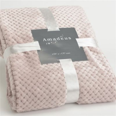 AMADEUS Plaid Damier vieux rose 130x170 cm -  - Rose - Polyester