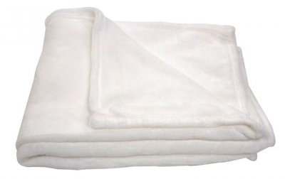 HOMEMAISON Plaid en polaire uni Blanc 130x180 cm