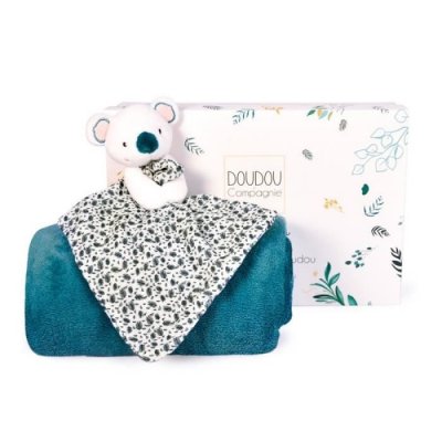 DOUDOU ET COMPAGNIE Plaid et doudou Yoca le koala - Bleu  - Paris