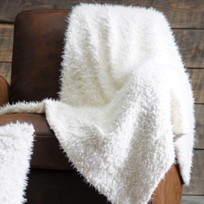 GENERIQUE Plaid fausse fourrure polyester effet laine blanc 130x160cm MOUTON
