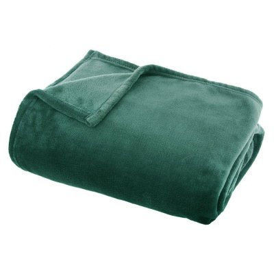 ATMOSPHERA Plaid flanelle vert 125x150cm -  Cr&eacute;ateur dint&eacute;rieur