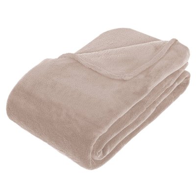 PARIS PRIX Plaid grand mod&egrave;le microfibre 180x230 cm coloris lin - Lin