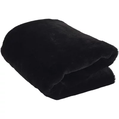 THE HOME DECO FACTORY Plaid - Home Deco Factory - Opulence - Imitation Fourrure - Noir