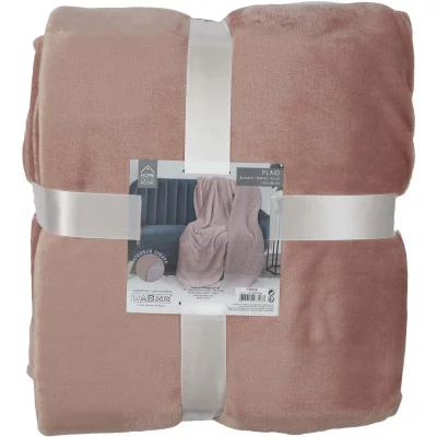 THE HOME DECO FACTORY Plaid - Home Deco Factory - Peche - Flanelle - Sherpa - Orange