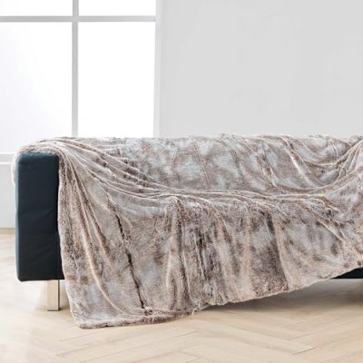DOUCEUR D INTERIEUR Plaid Imitation Fourrure ""antartic"" 180x220cm Chocolat