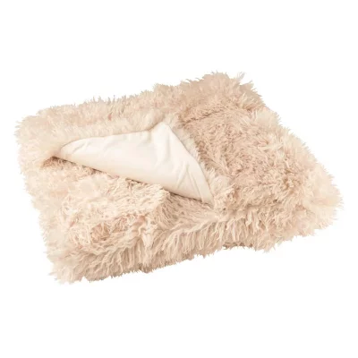 GENERIQUE Plaid Imitation Fourrure ""Moutie"" 130x180cm Beige