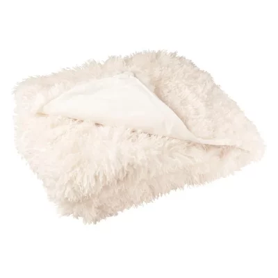 GENERIQUE Plaid Imitation Fourrure ""Moutie"" 130x180cm Blanc