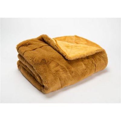 Plaid Luxe Camel 130x170 cm - Amadeus - Marron - Polyester