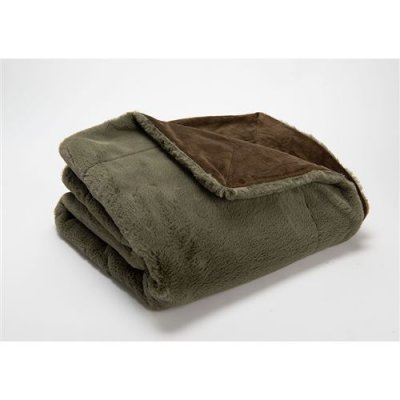 Plaid Luxe kaki 130x170 - Amadeus - Vert - Polyester