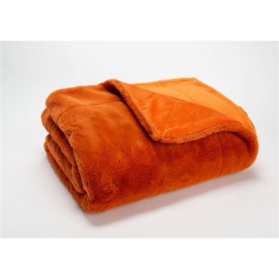 Plaid Luxe safran 130x170 cm - Amadeus - Orange - Polyester