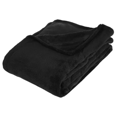 Plaid microfibre - 130 x 180 cm - Noir