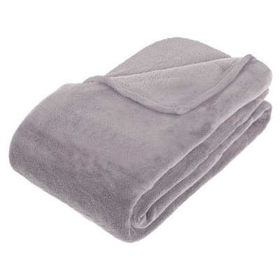 ATMOSPHERA Plaid microfibre gris 180x230cm -  Cr&eacute;ateur dint&eacute;rieur