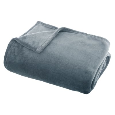 ATMOSPHERA Plaid Ollis Flanelle Bleu Orage 130x180cm - 