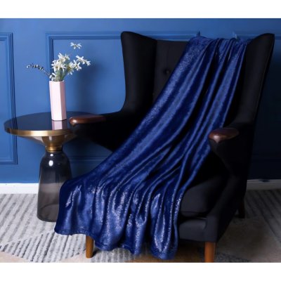 SOLEIL D OCRE Plaid Polaire Microfibre 125x150 Cm Bella Bleu