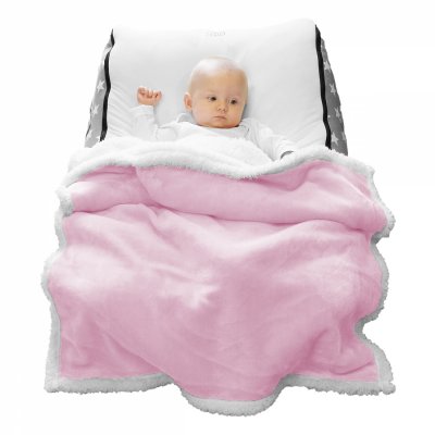 Plaid polaire pour b&eacute;b&eacute; 75x100 cm rose