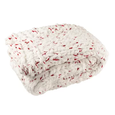 GENERIQUE Plaid Tricot&eacute; ""Bicolore"" 130x170cm Blanc