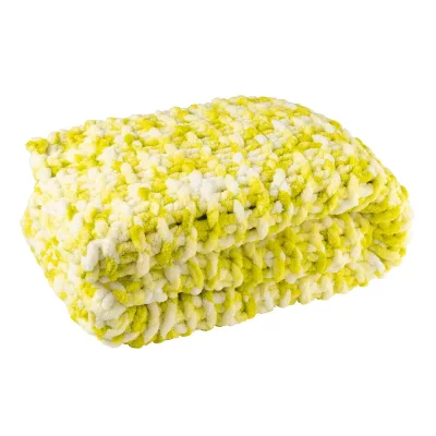 GENERIQUE Plaid Tricot&eacute; ""Efrain"" 130x170cm Vert & Blanc