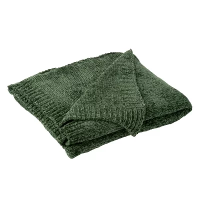 GENERIQUE Plaid Uni Chenille ""Bradly"" 130x170cm Vert Fonc&eacute;