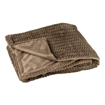 PARIS PRIX Plaid Uni ""winter"" 130x180cm Marron Fonc&eacute;