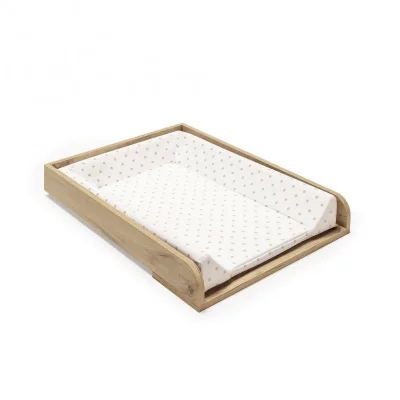 MICUNA Plan &agrave; langer pour commode Martha finition ch&ecirc;ne matelas lapins