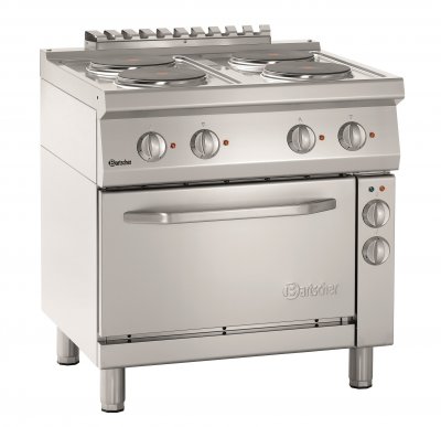 BARTSCHER Plan de cuisson &Eacute;lectrique &agrave; 4 Plaques Rondes avec Four &Eacute;lectrique GN 1/1 - 